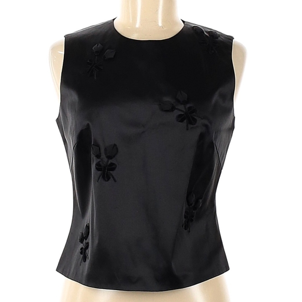 NWT Banana Republic black silk embellished vest